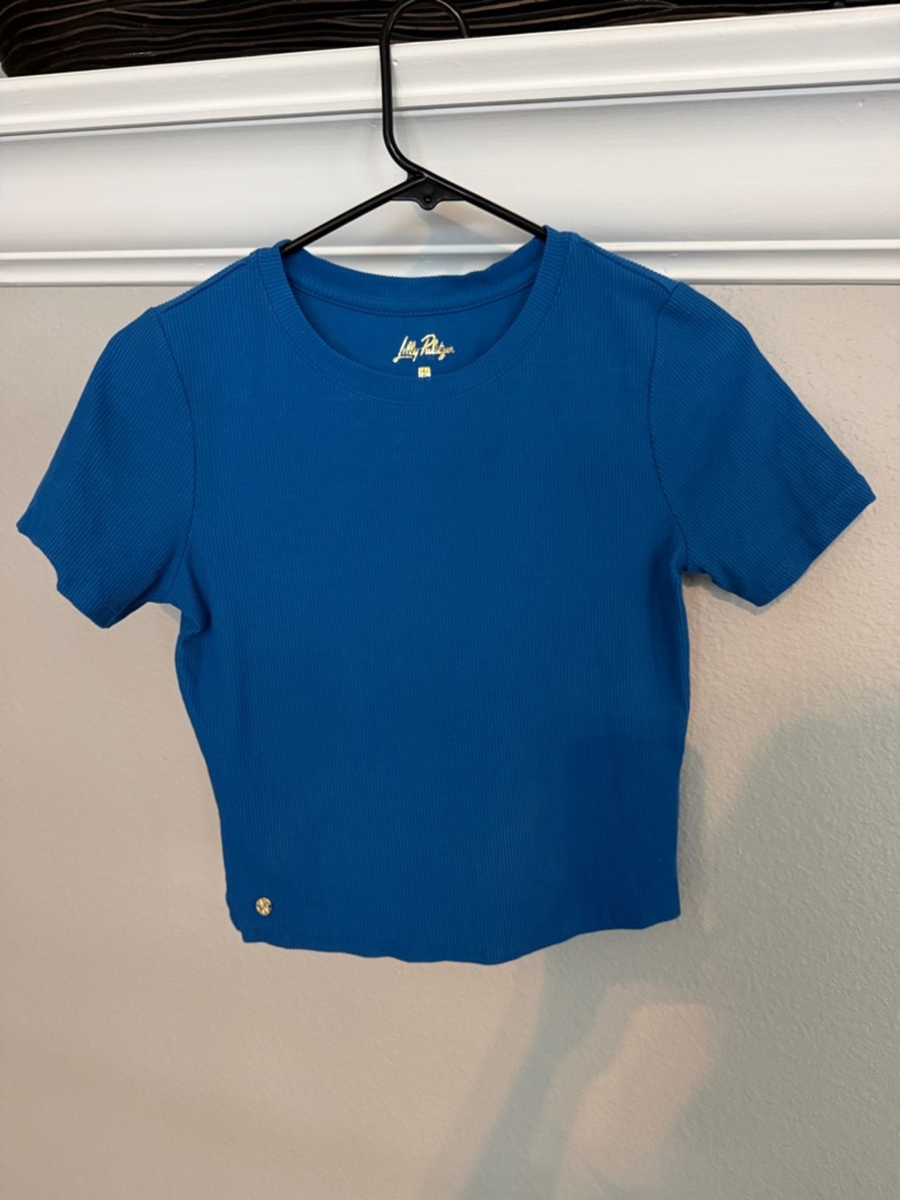 Lilly Pulitzer Cobalt Blue Ribbed Short Sleeve Top
